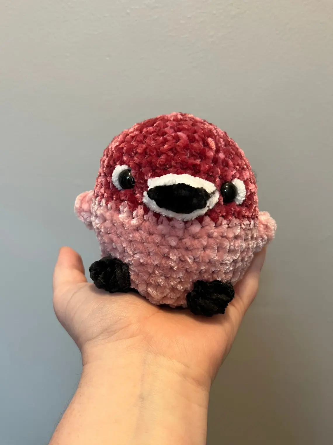 Flamingo Plushie - Handmade Crochet, Pink Bird Office Companion, Fun Desk Pet Decor
