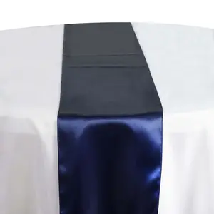 Satin Table Runner 12"x108" Navy Blue - Stylish Table Linen