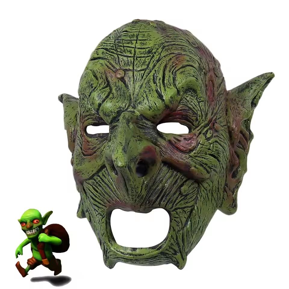 Goblin Mask Evil Orc Masks Greepy Gnome Face Masques Latex Mascarillas Goblinoid Mascaras Halloween Costume Carnival Helmet Prop men andwomen cosplay