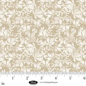 Winter Whispers Leaves Tan Cotton Fabric