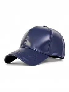 Unisex PU Leather Baseball Cap, Adjustable Sun Protection Hat, Fitted Graphic Design, Ideal for Spring & Autumn Outdoors, Premium Quality Cap, Premium Headwear