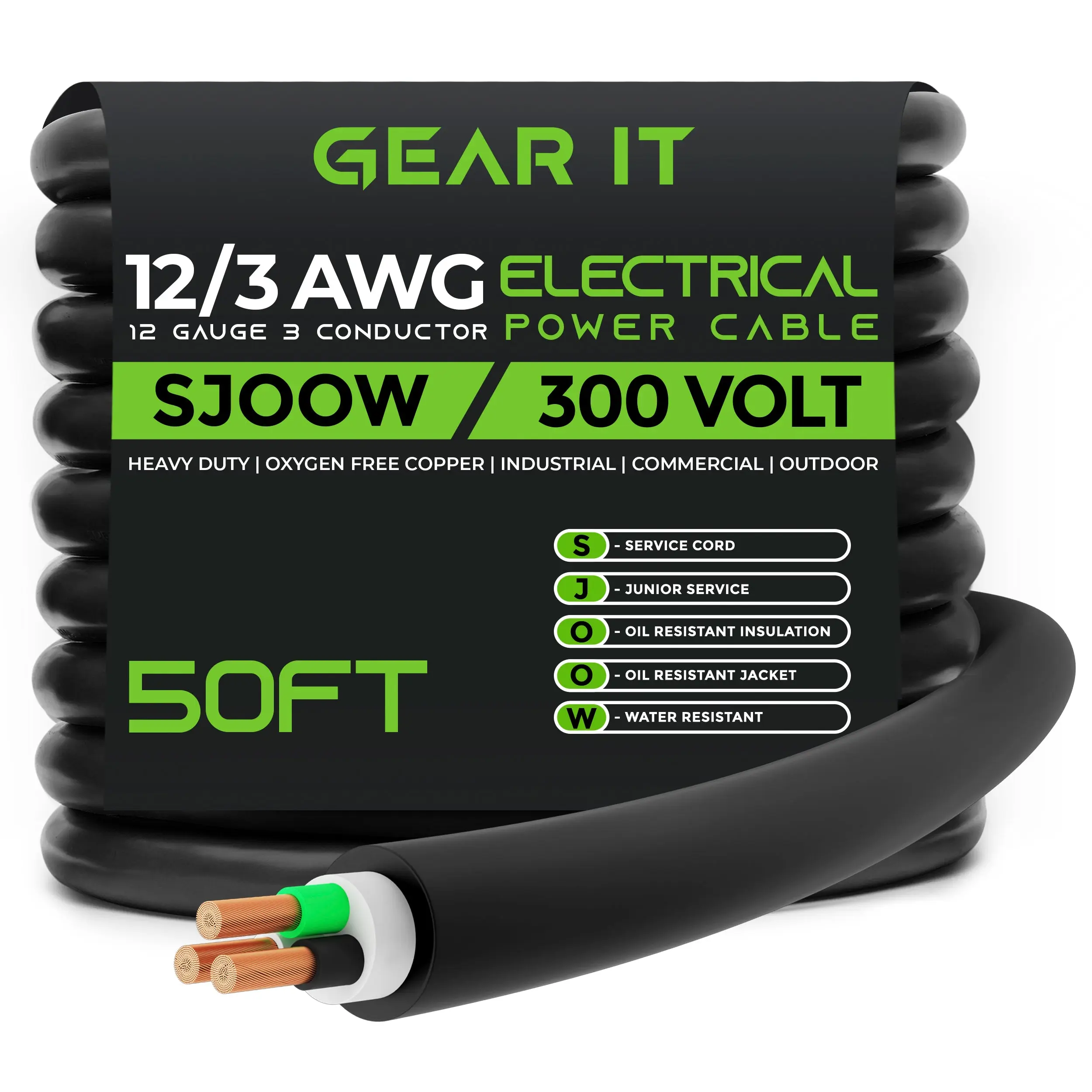 12/3 SJOOW OFC Power Cable 300V Electric Wire