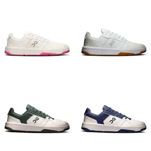 ON SHOES Men's The Roger Clubhouse Sneakers in White with Colorful Soles and Logo Design