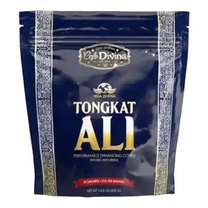 Cafe Divina Tongkat Ali Cafe Natural Performance Enhancing Coffee Infused with Reshi 30 Sachets 14.8 oz