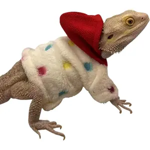 Lizards Clothes for Bearded Dragon Cotton Hoodies Leopard Gecko Costume, Reptile Hoodies Apparel for Skin Protection