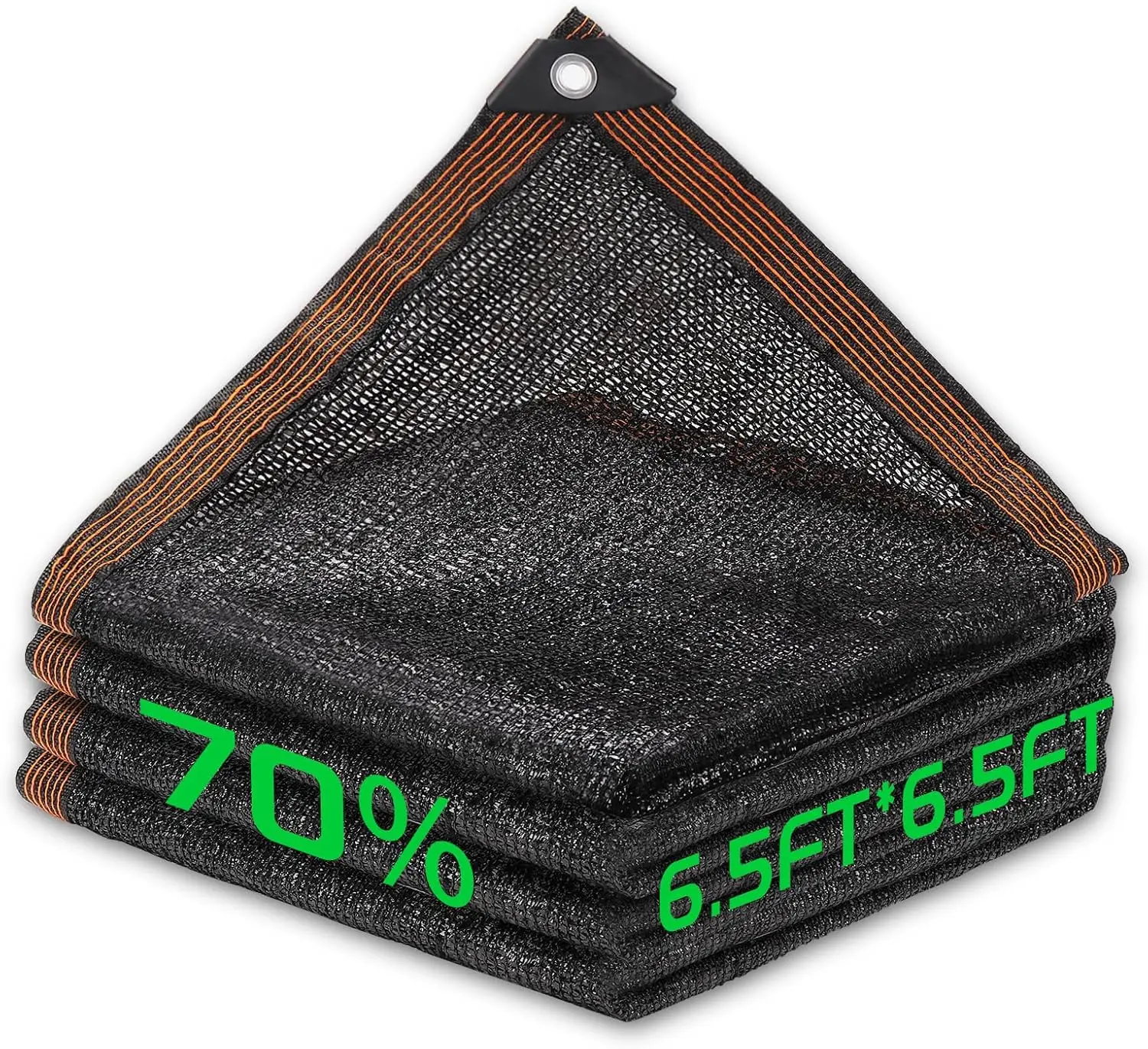 70% Shade Cloth, Multi-Size HDPE Mesh Tarp (6.5FTx6.5FT Option) with Reinforced Grommets, Reinforced Corners & 6-Line Stitching Edge, Outdoor Sun Shade Net for Greenhouse, Window, Chicken Coop