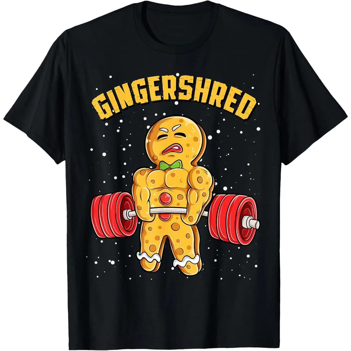 Gingershred Funny Gingerbread Man Gym Bodybuilding Christmas T-Shirt good graphic tees