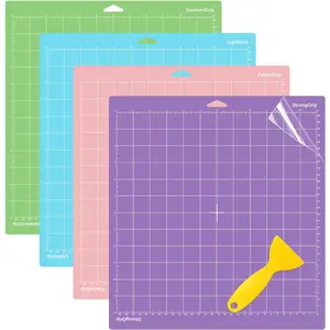 4-Pack 12x12 Inch  Mats for Cricut Explore Air 2/Air/One/Maker,  Adhesive Replacement Mats (Standard, Light, , Fabric) for Crafts, Quilting, Sewing