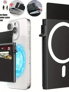 MagSafe Side-Push Pop-Up Card Holder for iPhone 📱💳 - Card Storage RFID Blocking Slim Wallet, Magnetic Back, Magnetic Attachment, Black Friday Deal: Ideal Christmas/New Year Gift 🎁