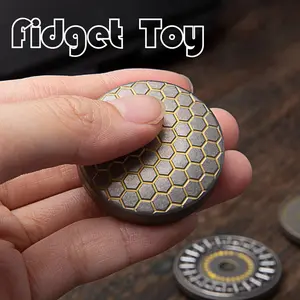 Titanium Alloy Fidget Toy, Round Honeycomb Shape, Stress Relief Finger Spinner, Relaxing Handheld Toy for Adults and Kids, Stress Relieving Accessory