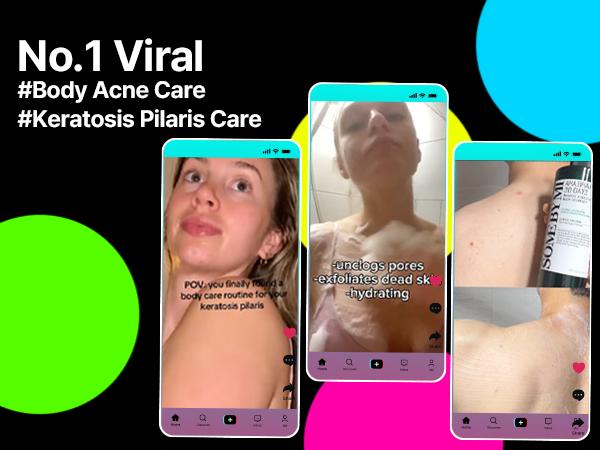 Korean Body Care Set - Gentle Exfoliating Body Wash for Acne-Prone Skin & Hydrating Daily Body Cream - Korean Skincare