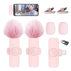 Mini Microphone for iPhone & Smartphones - Dual Mini Clip-On Mics with Crystal Clear Audio, Noise Cancelling for Video Recording, Interviews, Vlogging (Portable Stereo Mic System)