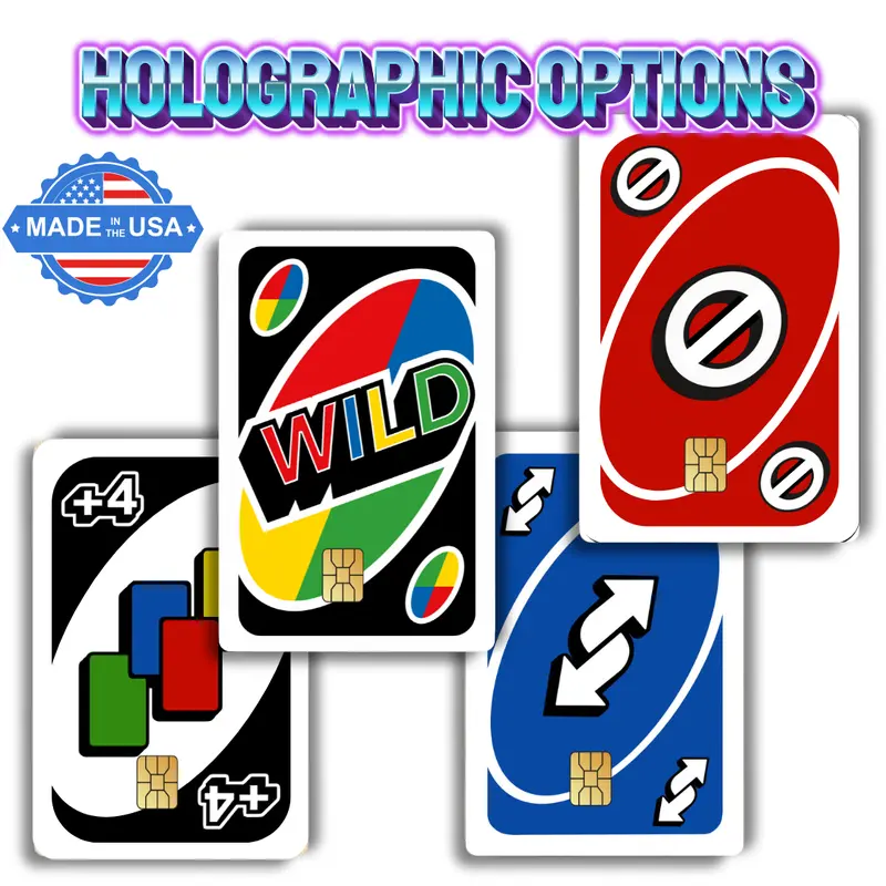 holographic uno cards Uno Reverse Holographic Credit Card Skin Bundle