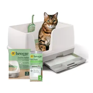 Purina Tidy Cats Breeze XL Litter Box System Starter Kit, Includes Cat Litter Box, Ion Pads and Pellets with Odor Reducing Design, Low Tracking System and Easy Cleanup for Large and Multi Cat Homes