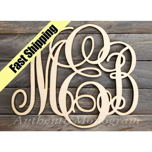 SALE Personalized WOODEN MONOGRAM -  Wood Letters -  Unpainted Wooden Monogram  10 - 36"