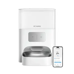 Automatic Cat Feeder, 5G Wi-Fi Pet Feeder Cat Feeder M3 with App Control and Stainless Steel Bowl for Easy Monitoring and Feeding for 1-15 programmable meals City Flee Automatic Cat Feeder