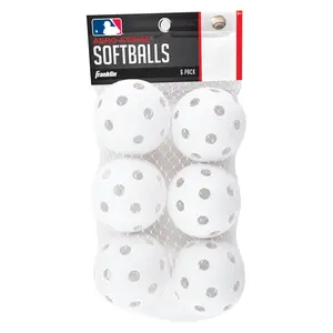 Franklin 8837262 Plastic Baseball, White - Pack of 6