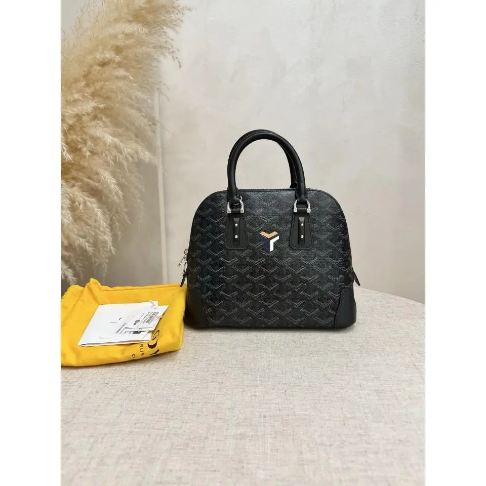 Pre-owned Goyard 2024 Jet Black Special Edition Vendome Mini Goyardine Bag XJ077