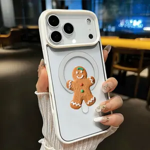 Phone Case: Graffiti Gingerbread for Man Magnetic Phone Case Is Suitable for iPhone 17 E Air Pro ProMax iPhone16 15 14 Plus 13 12 Mini 11 X XS XR. It Features a Fashionable and Trendy Pattern Design.