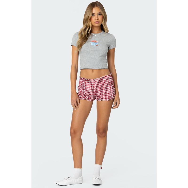 Gingham Scrunch Shorts
