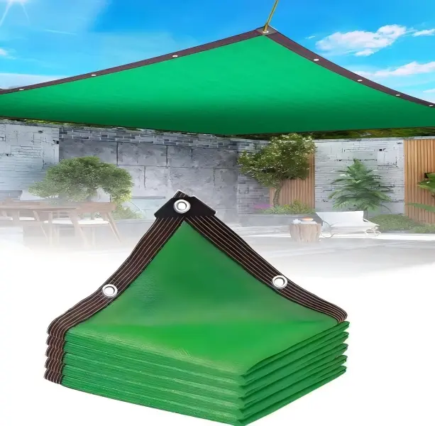 Outdoor Sun Shade Cover Net with Pre-Punched Grommets Temperature Resistant Breathable Patio Garden Sun Protection Fabric 2m x 15m for Backyard Pergola Balcony Greenhouse