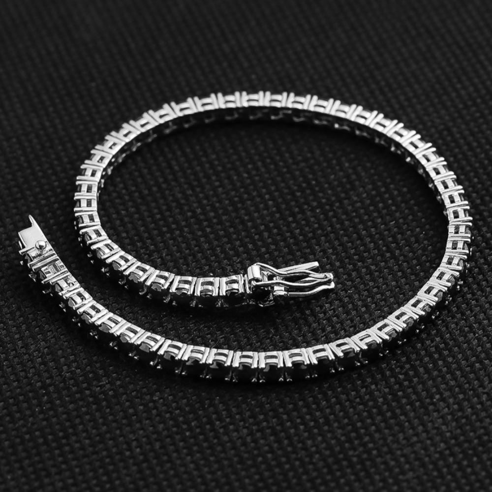 GRA Certified 3/4/5/6.5MM Black Moissanite Tennis Bracelet for Men Women Original 925 Sterling Silver Diamond Bracelets Jewelry
