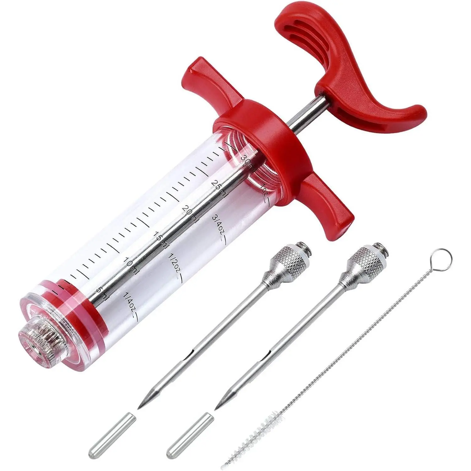 Meat Injector, Plastic Marinade Turkey Injector with 1-oz Capacity 2 count stainless steel  by