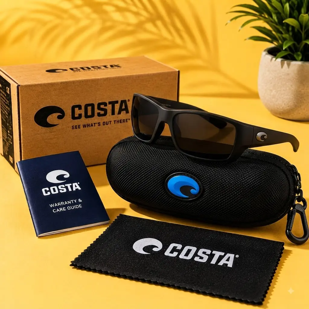Costa Polarized Sunglasses for Men and Women, Matte Black Frame with Gray Polarized Lenses, Outdoor Fishing and Driving Eyewear