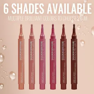 Six-Color Liquid Lip Liner Set, Smooth Creamy Texture, Long-Lasting Color, Easy to Apply, Perfect for Daily Use, Ideal Gift for Women