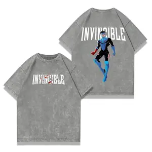 Mark Grayson Invincible War Double Printed Graphic Tee - Superstyle Limited Oversized Acid Wash Shirt Valentine's Gift For Him