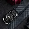 Men's Fashionable High-End Belt, Trendy Exquisite Belt, Automatic Buckle, Casual Business Men's Waistband, Trendy Leisure Belt Accessory, Premium Belts, Letter Buckle Belt, Textured Belt