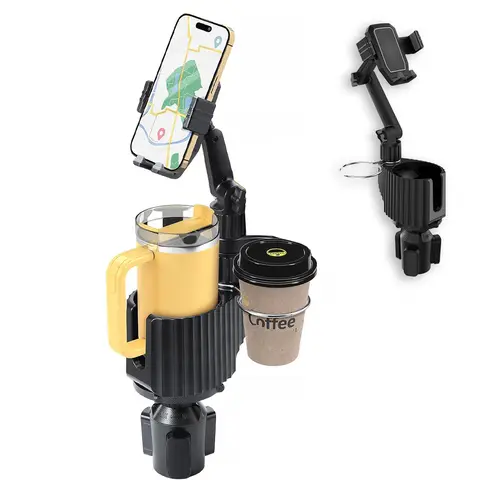 Cup Holder Phone Holder For Your Car 2-In-1 Hold Bottle 2026 Ultra Stable Cup Holder Cell Phone Mount For Car with 2 Size Base Universal Fit Car Trunk Fit iPhone Android Hands Free 11'' High Adjustable #toolupgrade