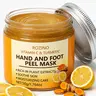 Adults' Vitamin C & Turmeric Peel-Off Hand & Foot Mask - 1.76 oz Gel, Hydrate, Brighten Hands/Feet, Exfoliate, Smooth, Pectin, Walnut Oil Blend (Golden Olive, Jojoba), All Dry Rough Skin, Apply & Wait Self-Care Gift