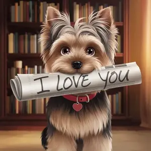 New DIY 5D Diamond Painting Kit, Dog Love Theme, Full Drill Mosaic Craft, Home Wall Decor Gift, Small Size, Model Xinghao Z213a