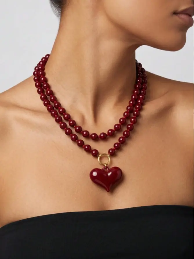 Vintage Double-Layer Faux  Necklace for Women
