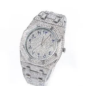 Silver dial with diamonds, diamond-studded oval bezel, 40mm, diamond-studded bracelet, elegant mechanical watch