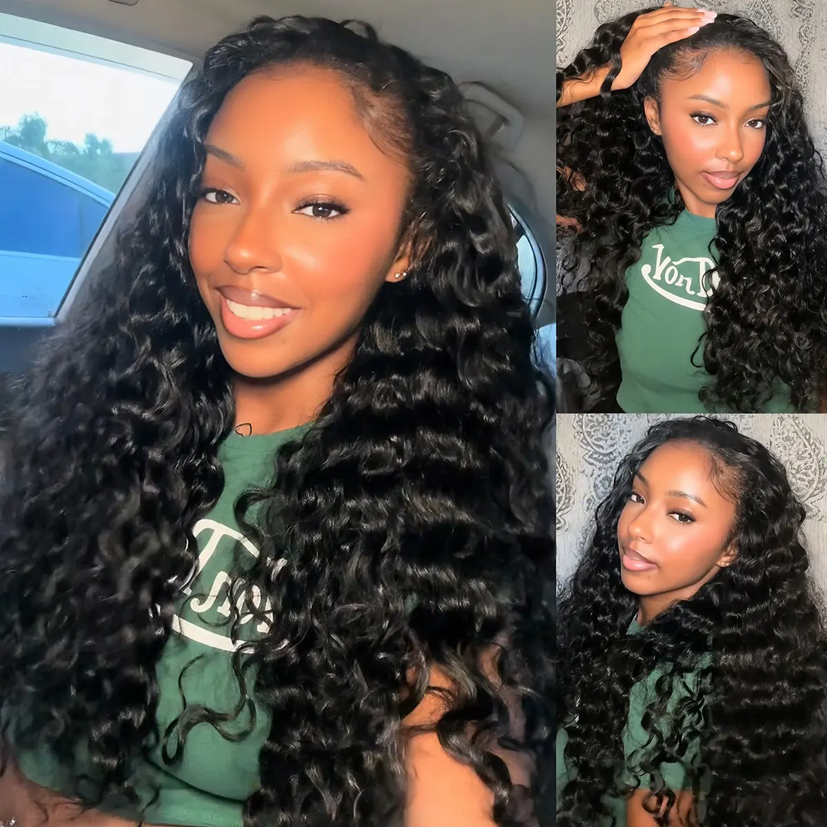 Recool Hair Beach Curly Half Wig V Part Wig Human Hair Wig 180 250 High Density Real Scalp Minimal Leave Out Natural Blends Beginner Friendly #tiktokshopstockup