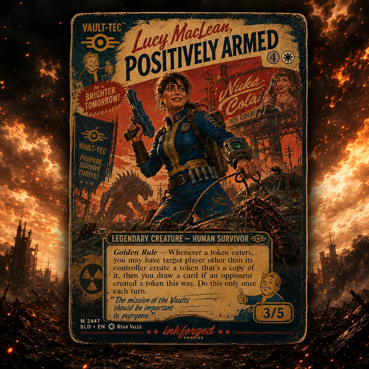 Lucy MacLean Positively Armed Custom Foil MTG Proxy Collectible Card