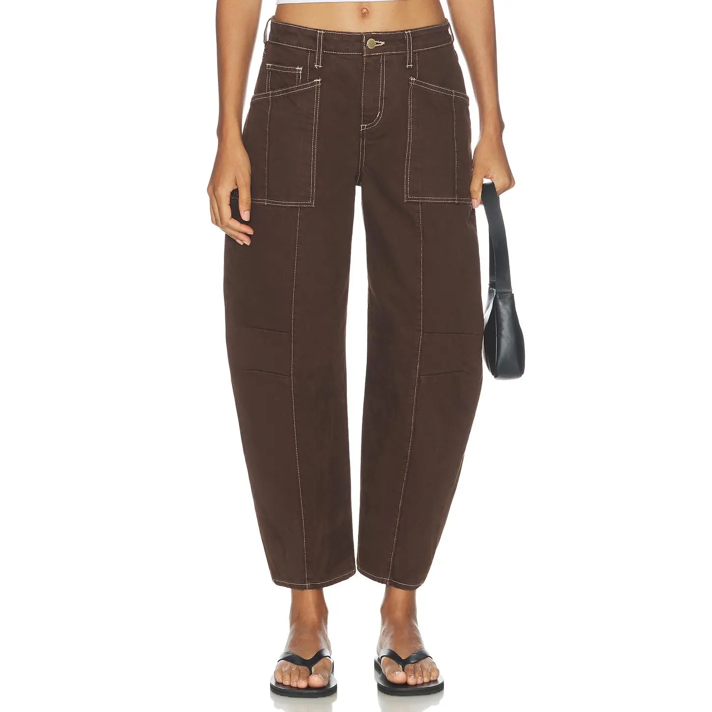 L'AGENCE Cody High Rise Rodeo Jean in Brown & Natural Contrast