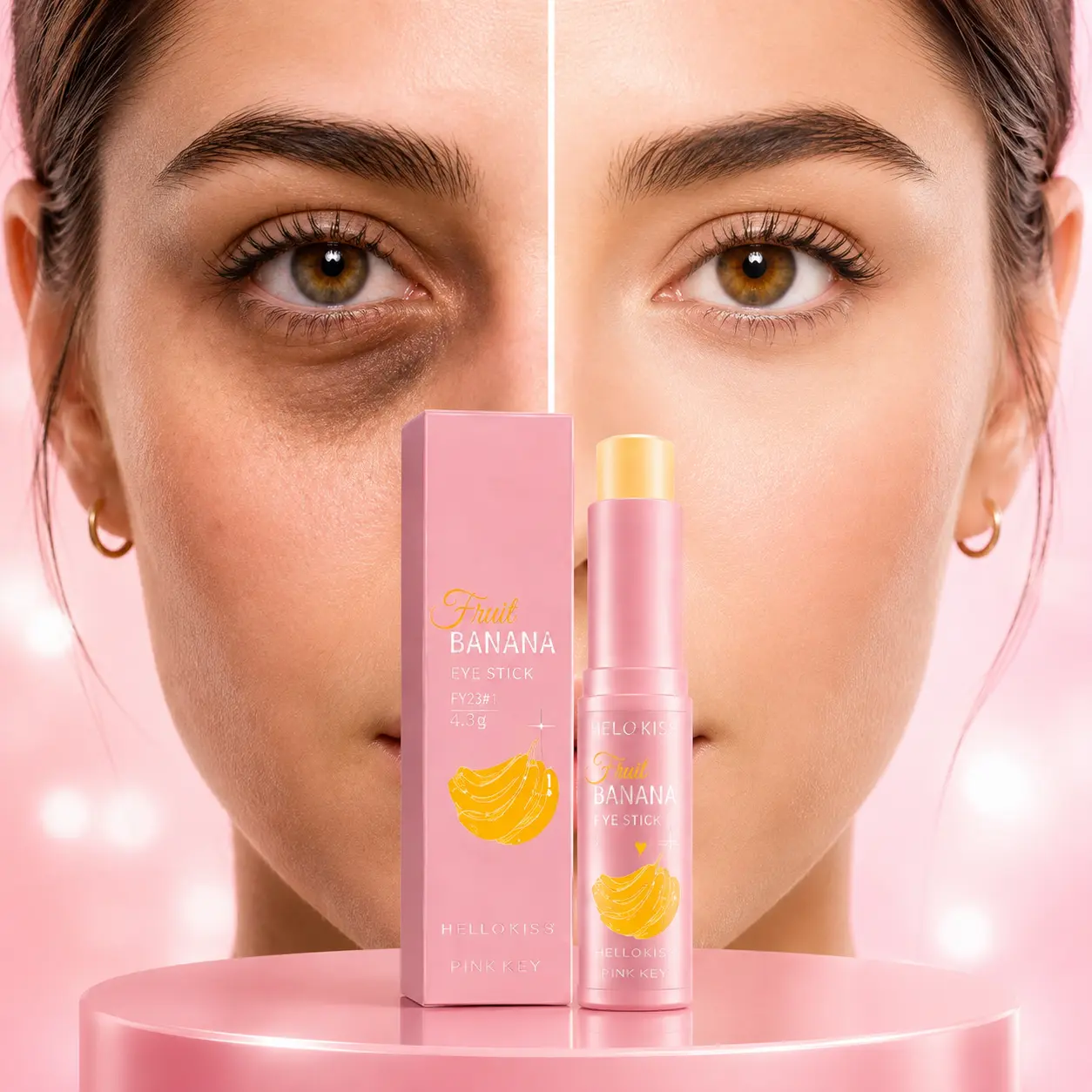 ROZINO Banana Eye Cream Stick, Moisturizing Under Eye Balm Stick for Hydration & Radiant Looking Eyes, Portable Skincare Essential with Banana Extract, Daily Eye Care, 3g Lightweight Moisture Hyaluronic