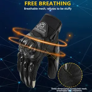 MJMOTO New Summer Breathable Full Finger Motorcycle Gloves Anti-Slip Wear-Resistant Touch Screen for Motocross Racing ATV MTB Biker Riding knuckle protection iron  wear hand  gloves waterproof touch screen