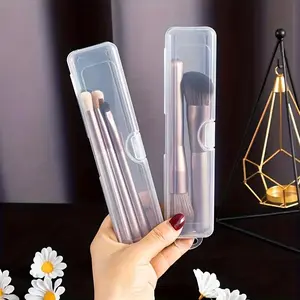 Portable Makeup Brush Storage Box, 1 Count Travel Makeup Brush Holder, Versatile Carry Case with Makeup Brushes Compartment for Brushes and Eyebrow Pencils, Cosmetic Brush Storage Container, Makeup Organizer Pouch