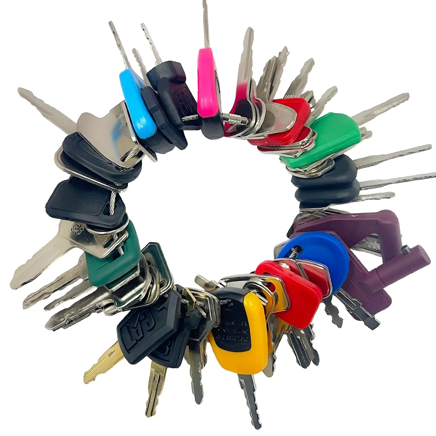 50Pcs Heavy Equipment Ignition Keys Master Set Tools and Gadgets, Fits CAT, Case, John Deere, JCB, Hyster, JLG, Komatsu, Kubota, Yanmar, Takeuchi, New Holland, Volvo Locks for Construction Contractors,father'sdaygifts