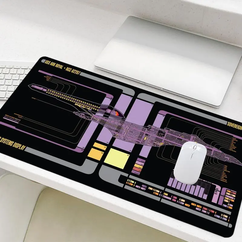 Star Trek Themed Systems Display Mouse Pad, 1 Count Non-slip Rubber Base Stitched Edge Gaming Mouse Pad Desk Pad, Computer Mouse Pad Office Desk Accessories Gaming Room Accessories for Laptop Desktop Non Slip Mousepad