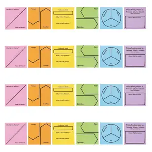3" x 3" Reading Response Prompt Paper Sticky Note Pads - 12 Pc.