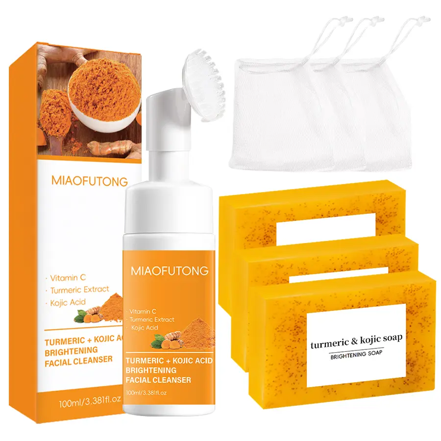 Turmeric Wash and Care , Turmeric facial cleanser, turmeric mousse, free turmeric soap, summer gift