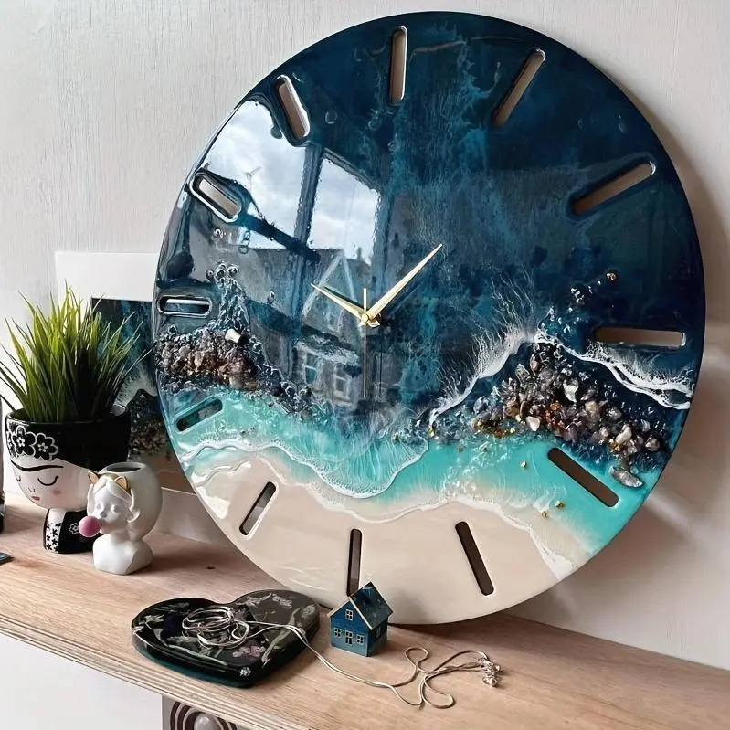 DIY Clock Molds Large Clock Resin Molds, 3D Personalization Clock Silicone Casting Epoxy Resin Photo Display Stand for Home Decor Wall Hanging Clock Making Handmade Gift