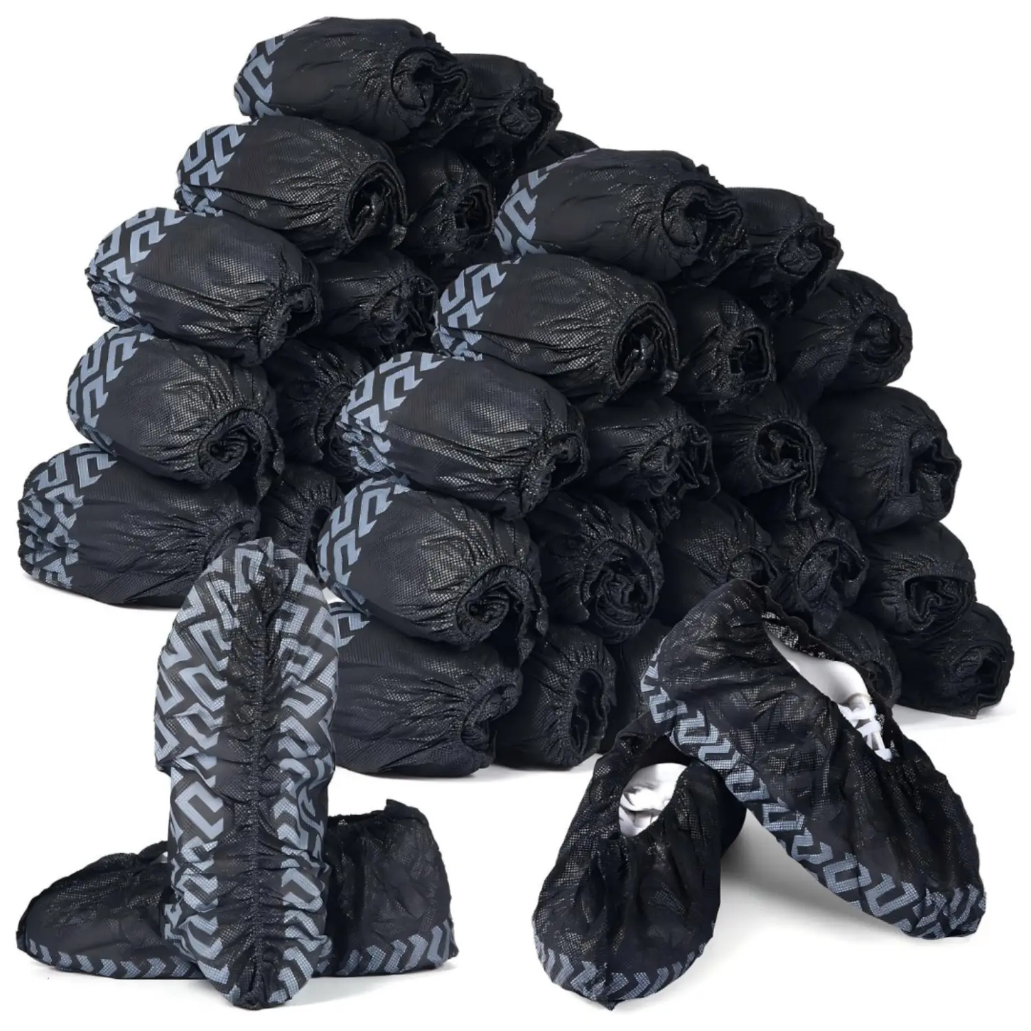 100 Pairs Shoe Covers Disposable Non-Slip, Black Shoe Covers for Indoors, Booties for Shoe Cover, Fits Up To 11 US Men and 13 US Women Size, Non-Woven Fabric