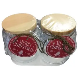 Merry Christmas Glass Jars 2ct.