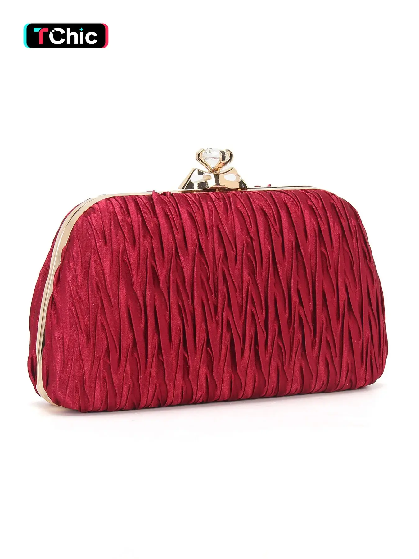 Luxurious pleated satin evening clutch, women's handbag, versatile shoulder strap for crossbody or shoulder carry, perfect for weddings and parties, available in multiple colors, ideal for formal occasions and as a holiday gift
